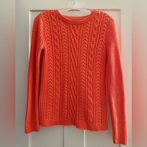 Jones New York Vibrant Orange Cable Knit Sweater